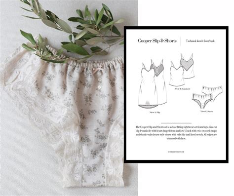 Lingerie Sewing Pattern Pdf The Cooper Pdf Pattern Lingerie Set French Knicker Sewing