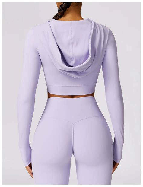 Women Piece Nude Gym Wear Workout Sports Leggings And Bra Hooded Long Sleeve Fitness Yoga Set