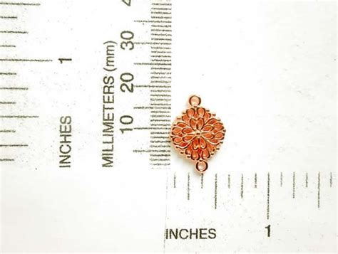 4 Rose Gold Plated Filigree Flower Connectors 4 FL 10A Etsy