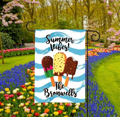 Personalized Summer Garden Flag Popsicle Garden Flag Yard Etsy