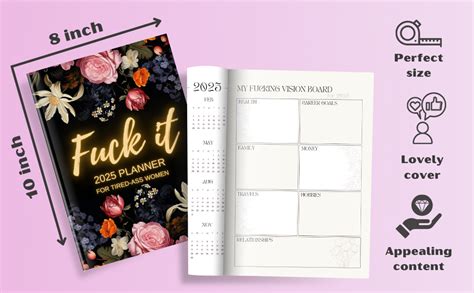 Fuck It Planner For Tired Ass Women Funny Weekly And Monthly Organizer With Sweary