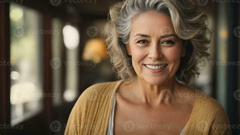 Portrait Of Happy Mature Model Ai Generated Stock Photo At Vecteezy