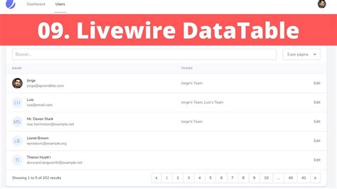 09 Datatable Con Livewire En Jetstream Novedades De Laravel 8 Youtube