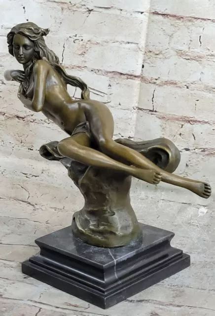 ART DECO NUDE Erotic Nymph Bronze Statue Figure PicClick UK