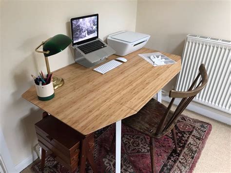 Ikea Drop Leaf Table Desk White And Bamboo In Chiswick London