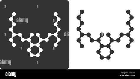 Molécula de plastificante DEHP ftalato estilo de icono de plano Los