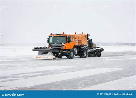 Snow Machine for Universal Cleaning on the Runway Stock Photo - Image ...