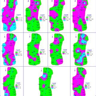 Spatial distribution of pH EC TDS TH HCO3 Cl SO4² Ca² Mg²