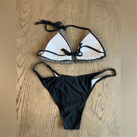 Swim Silver Glitter Bikini Pc Nwt Poshmark