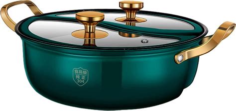 Yinyang Hot Pot Yuanyang Pot Non Stick Skillet Wok Shabu Shabu Hot Pot With Divider And Lid