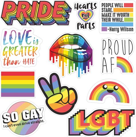LGBT Pride Sticker Pack Gay Pride Accessories Including Rainbow Pride Gay Lesbian Equality