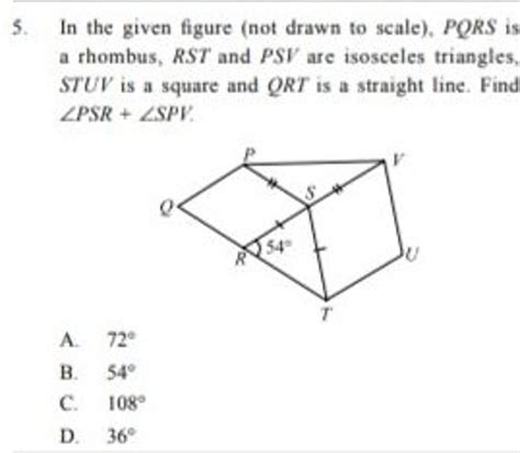 In The Given Figure Not Drawn To Scale Pqrs Is A Rhombus Rst And P