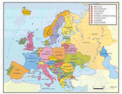 Mapa Europa Com Capitais Fichas E Atividades Bilarasa