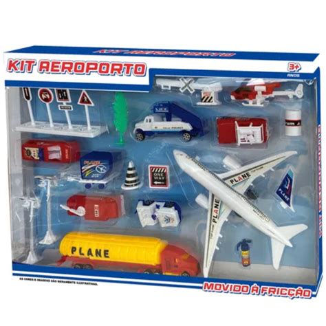 Brinquedo De Aeroporto - Brinquedo Kit Aeroporto Avião De Brinquedo Fricção Com Carrinhos ...