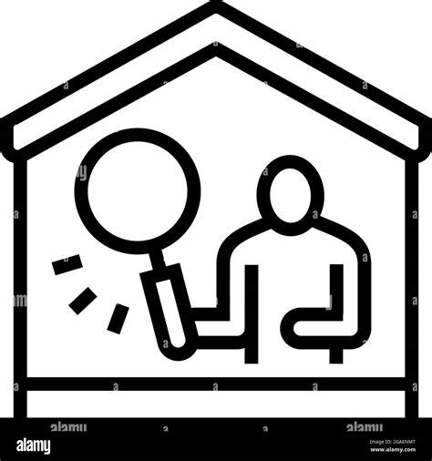 Property Inspection Line Icon Vector Illustration Stock Vector Image