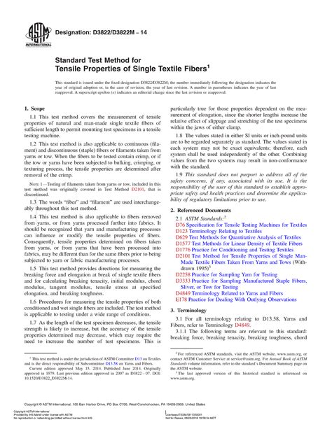 ASTM D3822 Norma ASTM Designation D3822 D3822M 14 Standard Test