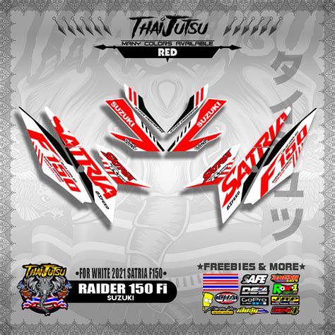 Suzuki Raider 150 Fi Decals For White 2021 Satria F150 【thaijutsustickers】 Shopee Malaysia