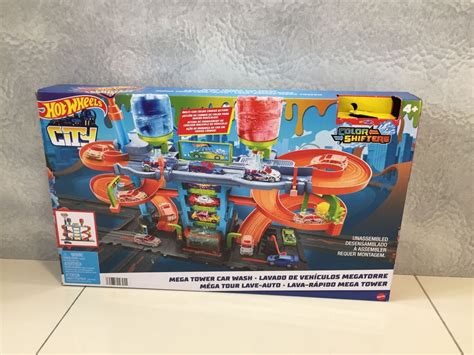 Hot Wheels Mega Tower Car Wash Racing Colour Change Action Hobbies Toys Toys Games On