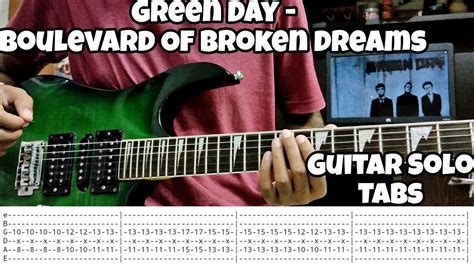 Boulevard Of Broken Dreams Green Day Guitar Solo Tabs Guitar