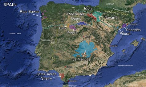 Map Spanish Wine Regions — Tenzing