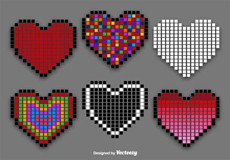 Pixel Heart Vector Set - Download Free Vector Art, Stock Graphics & Images