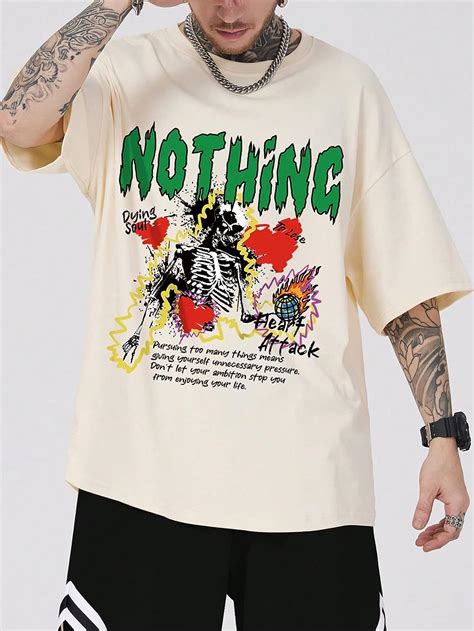 Soly Hux Men S Oversized Graphic Tees Letter Print Short Sleeve T