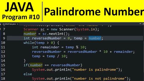 Java Program Palindrome Number In Java Youtube