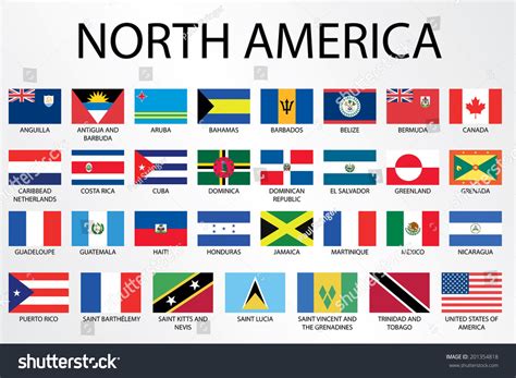 Alphabetical Country Flags Continent Stock Illustration 201354818