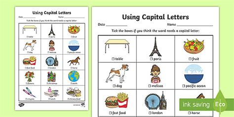 capital letters worksheet primary resources worksheets library