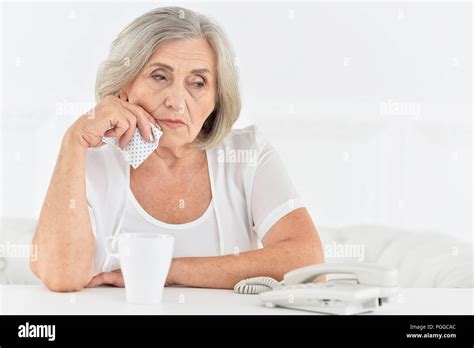 Portrait Of A Senior Woman Talking Phone Stock Photo Alamy