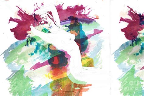 Katy Female Nude Watercolor Painting Fine Art Print Or Picture P Painting By Kendree Miller