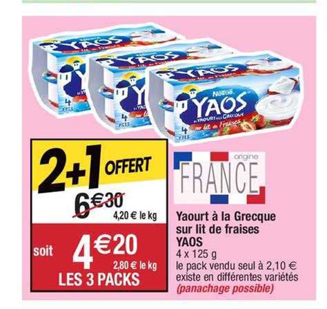 Promo Yaourt La Grecque Sur Lit De Fraises Yaos Chez Migros France