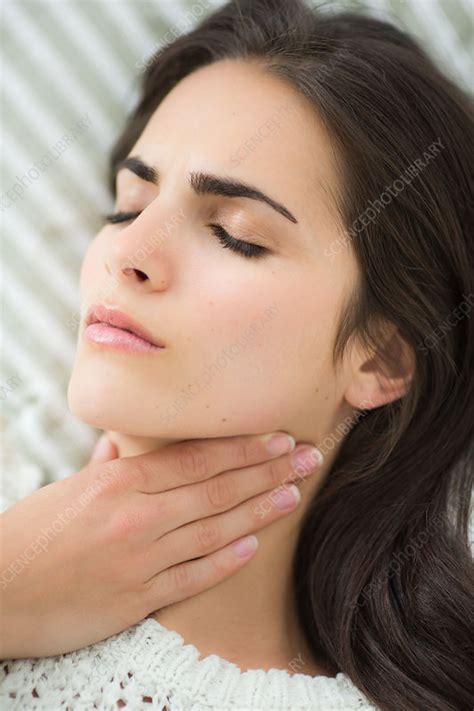 Woman With Sore Throat Stock Image C Science Photo Library