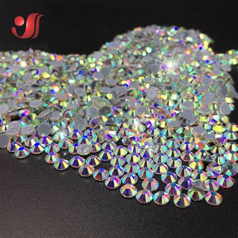 On Hotfix 1440pcs Crystal Ab Glitter Flatback Rhinestones White Clear