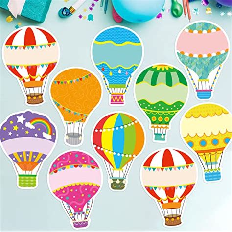 Pcs Colorful Hot Air Balloons Cutouts Birthday Bulletin Board Classroom Decorations Name Tags
