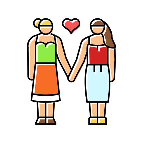 Lesbian Lgbt Couple Love Color Icon Vector Illustration 35453155 Vector Art At Vecteezy