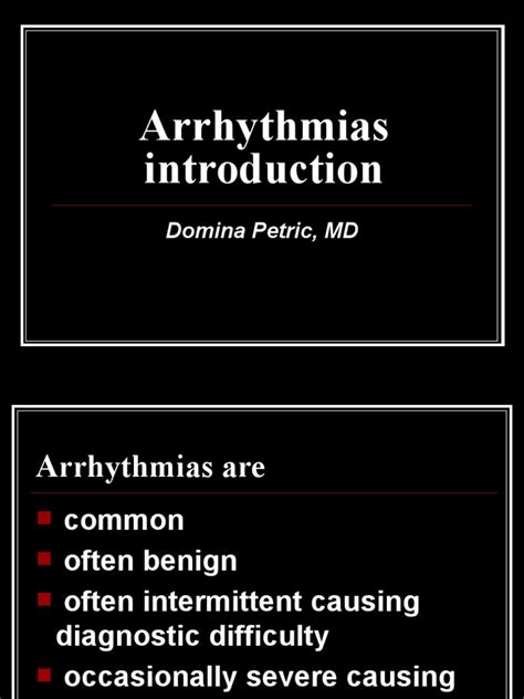 Arrhythmias Domina Petric Md Pdf Heart Cardiology