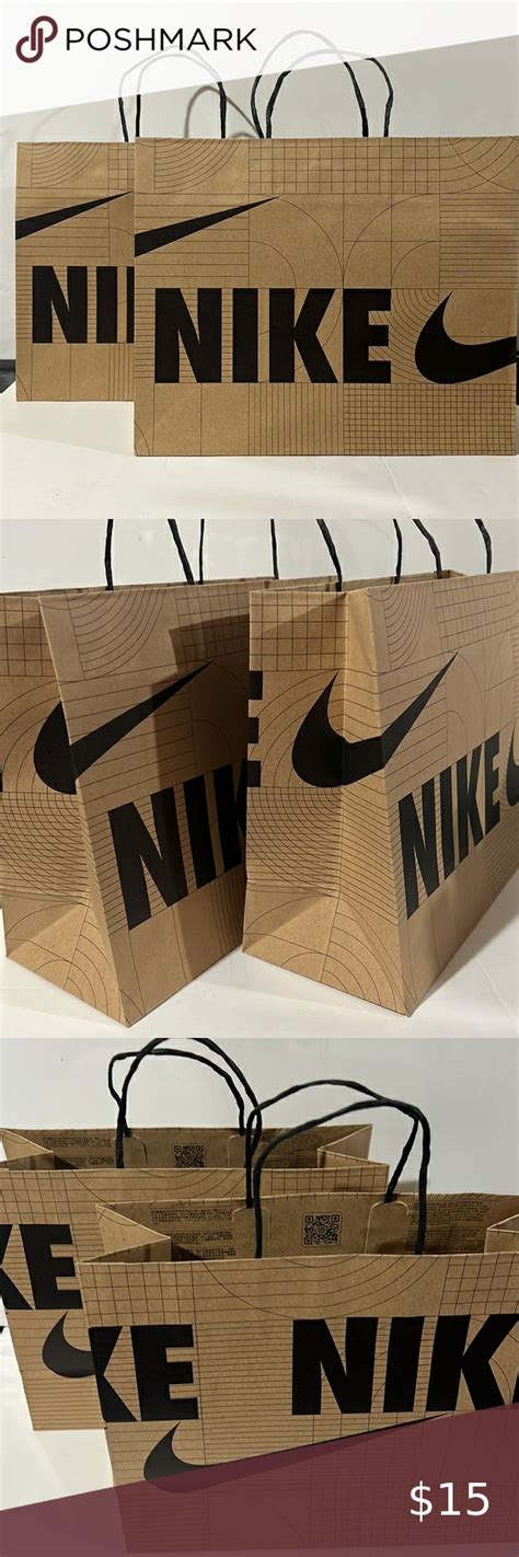 NEW 2 Pack Nike Recycled Paper Gift Bag Nike Paper Tote Nike