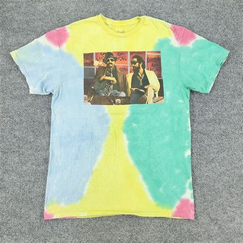 Vintage Cheech And Chong Shirt Men Medium Yellow Tie Dye Graphic Tee