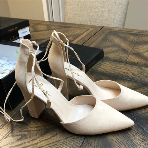 Lulus Shoes Lulus Luna Light Nude Suede Lace Up Heels Poshmark