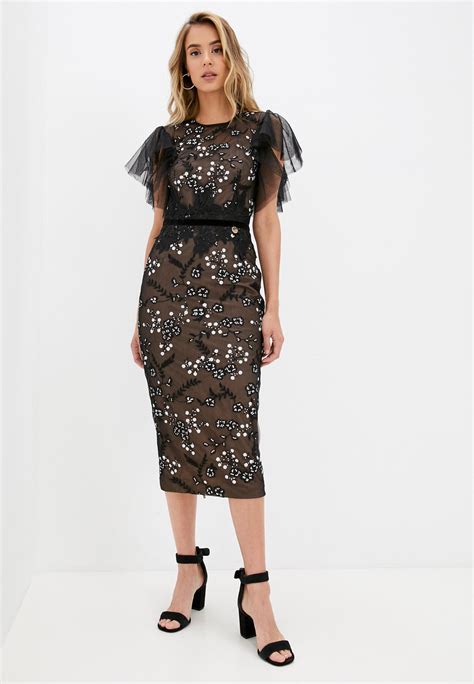 Платье Rich Naked Monika midi dress цвет черный MP002XW076NB купить в интернет магазине