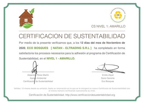 Cs Certificación De Sustentabilidad Eco Bosques