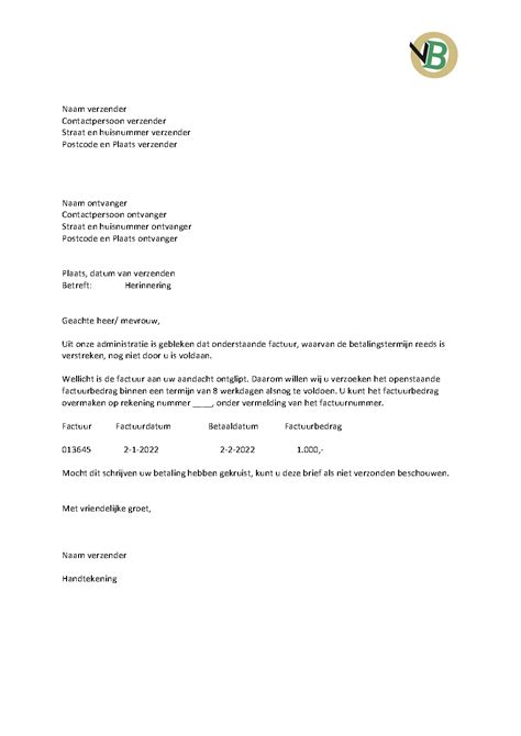 Brief Voorbeeld Algemeen Voorbeeld Brieven En Zinnen