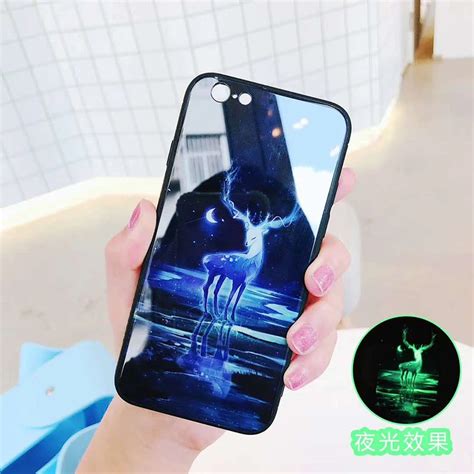 Luxury Luminous Light Tempered Glass Phone Case For Iphone X S