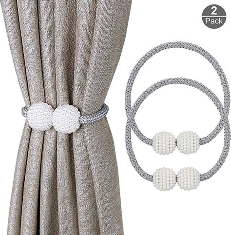 Ootsr Pearl Ball Window Holdbacks With Magnets For Blackout Curtains