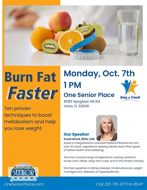 Dietician Series: Burn Fat Faster - One Senior Place