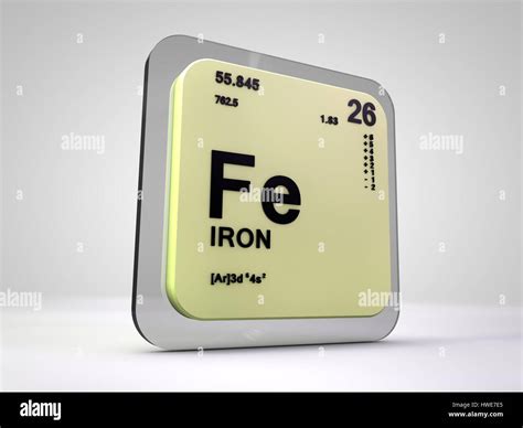 Iron Fe Chemical Element Periodic Table 3d Render Stock Photo Alamy