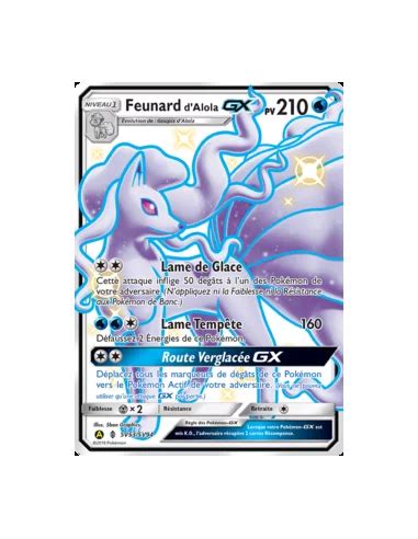 Pokemon Feunard D Alola Gx Fa Shiny Carte Pok Mon Sv Sv Desti