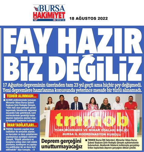 20220818 BURSA HAKİMİYET Mimarlar Odası Bursa Şubesi