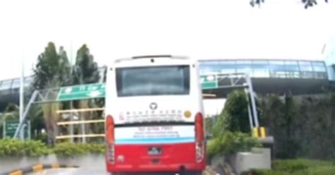 Bus Crashes Into Height Limit Barrier At Changi Airport Police